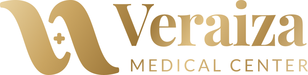 Logotipo dorado metálico sobre marfil